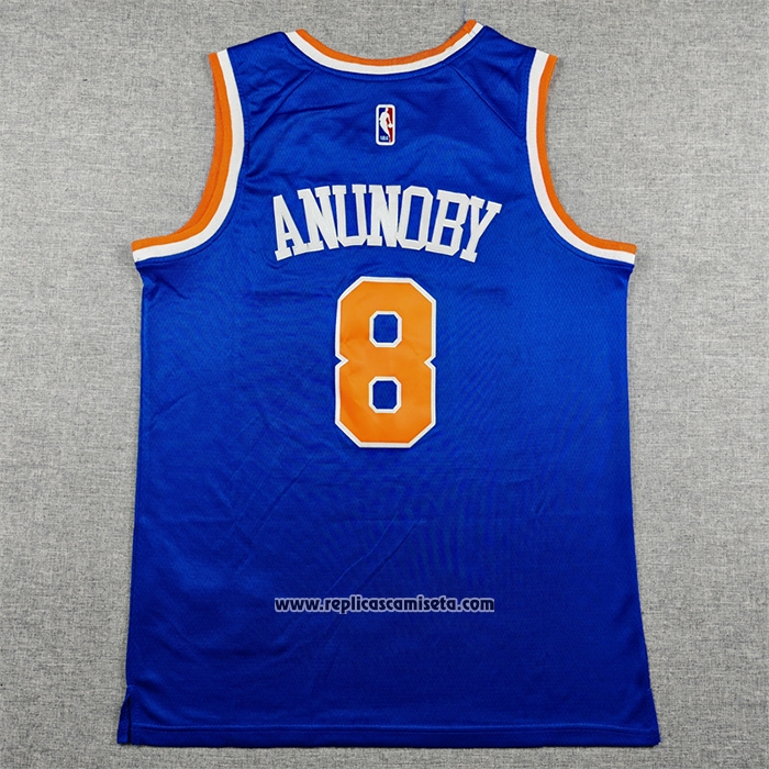 Camiseta New York Knicks Og Anunoby NO 8 Icon 2025-26 Azul